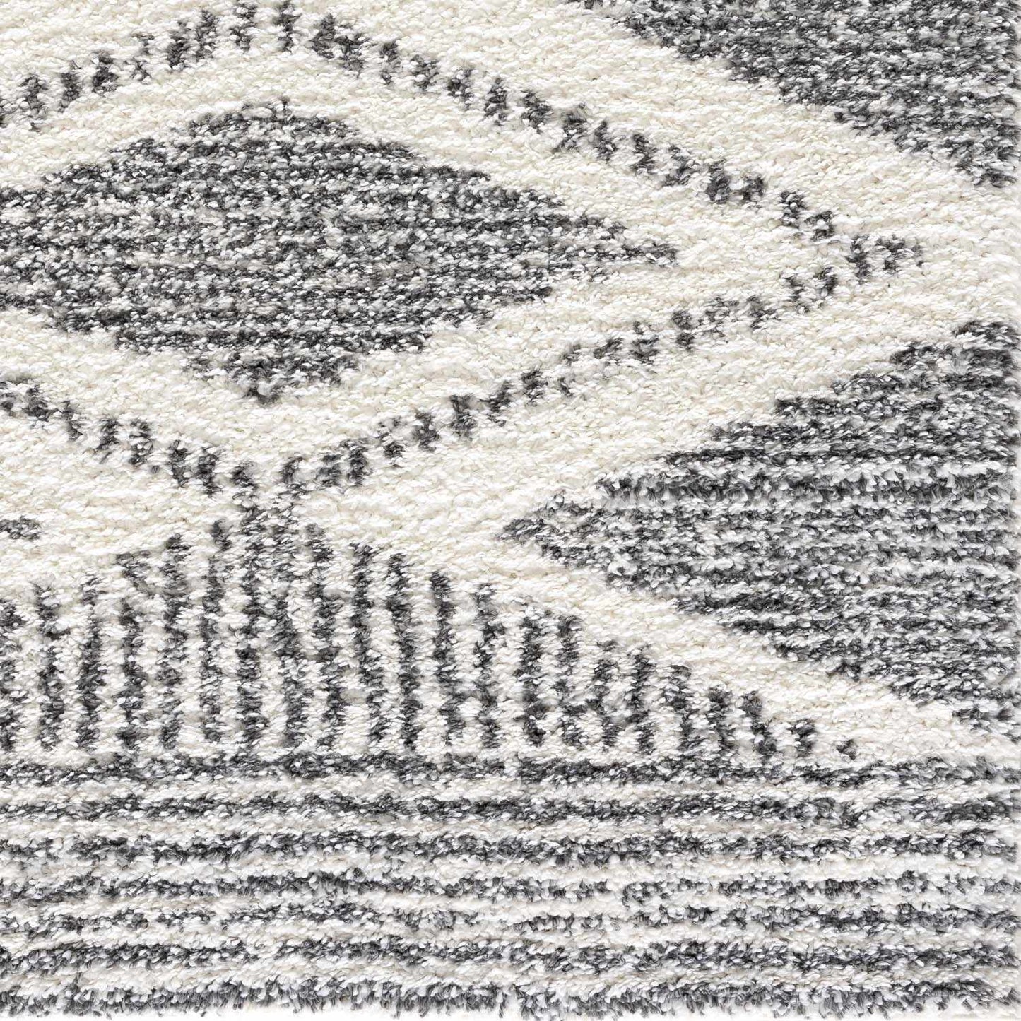 Trunding Plush Charcoal & Cream Area Rug - Plush Pile Rugs - Quahog Bay Bedding