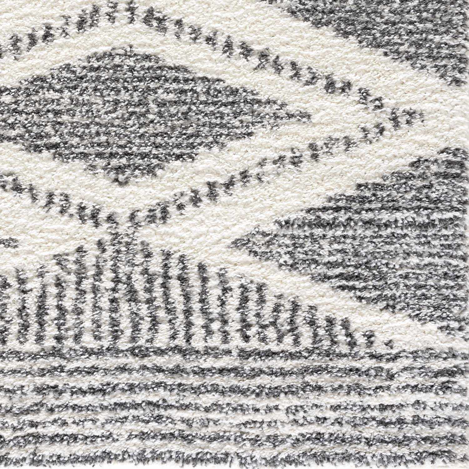 Trunding Plush Charcoal & Cream Area Rug - Plush Pile Rugs - Quahog Bay Bedding