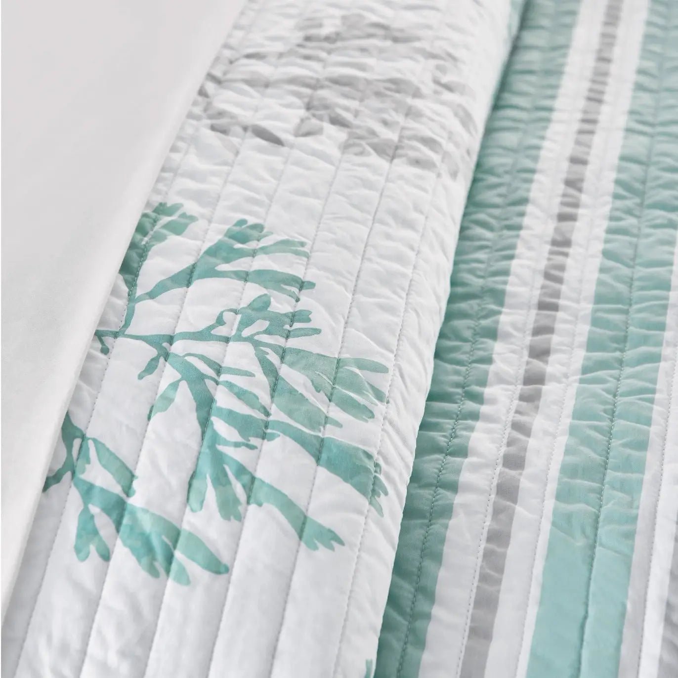 Truro 100% Cotton Quilt Cover Set Beautiful Coastal Bedding Sets - Spa Blue - Quahog Bay Bedding