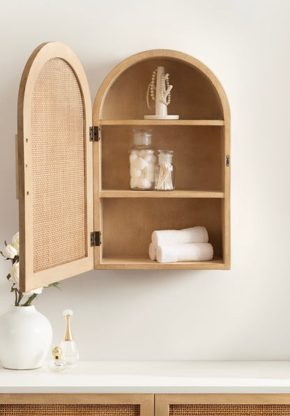 Ori Arched Rattan Wall Cabinet
