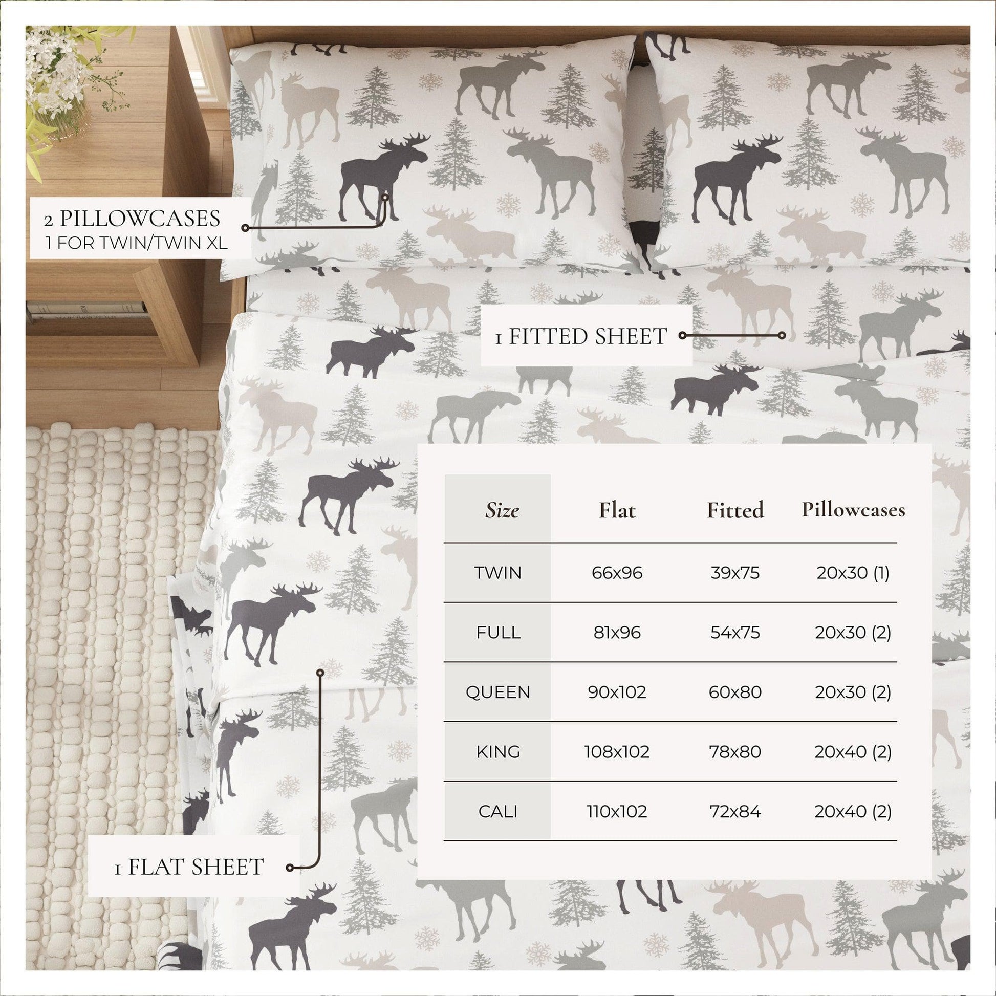 Turkish Cotton Flannel Sheet Sets - Fall & Christmas Sheet Sets - Quahog Bay Bedding