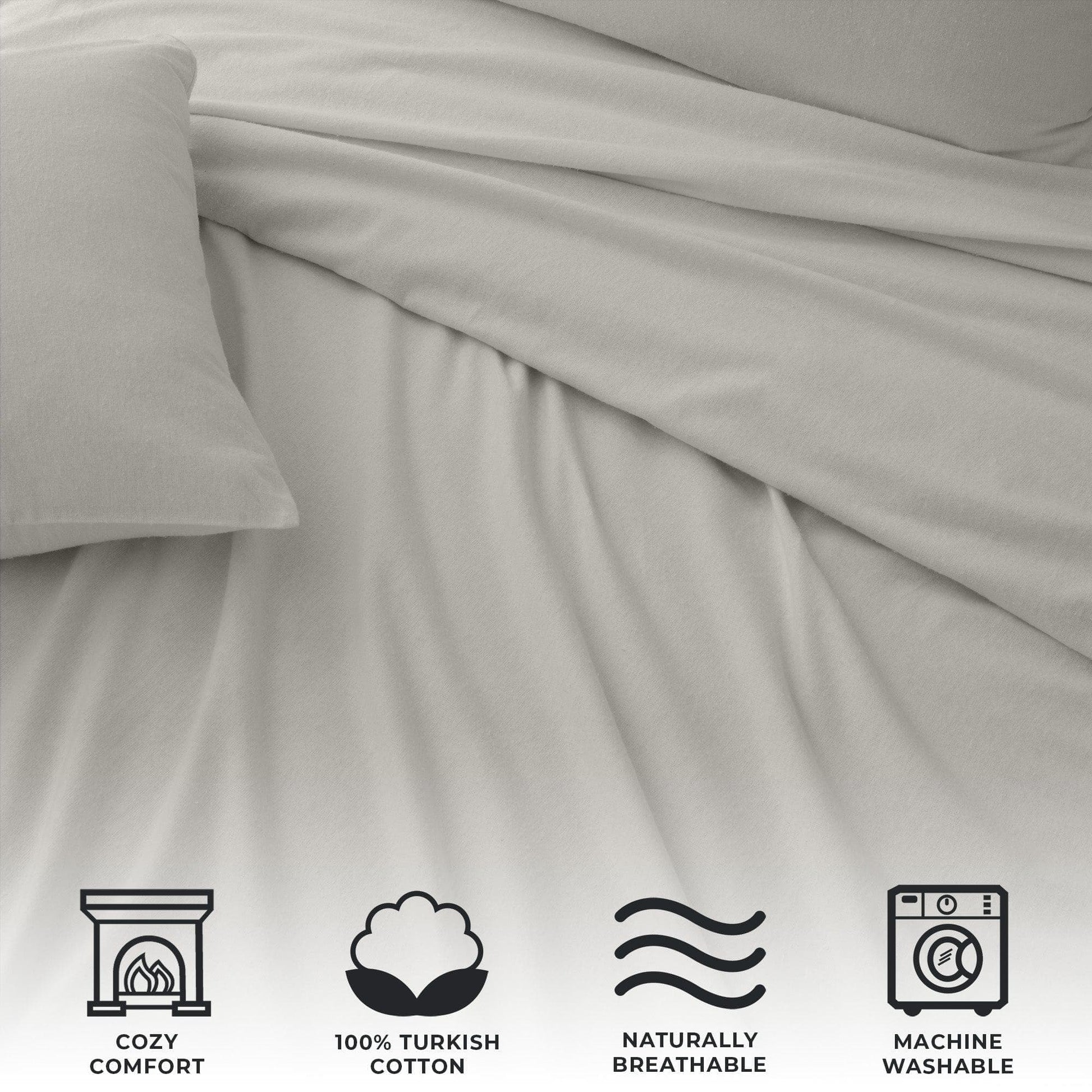 Turkish Cotton Flannel Sheets - Solid Flannel Sheet Sets - Solid Colors - Quahog Bay Bedding