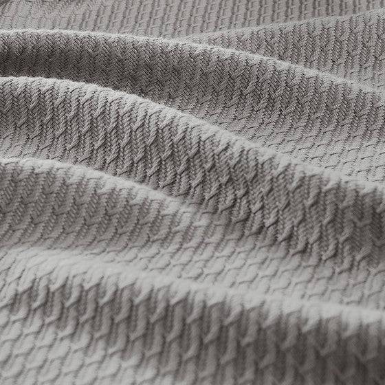 100% Certified Egyptian Cotton Blanket - Grey - Geometric Patterned Blanket - Quahog Bay Bedding