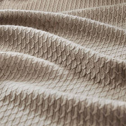 100% Certified Egyptian Cotton Blanket - Khaki Blanket - Geometric Patterned Blanket - Quahog Bay Bedding
