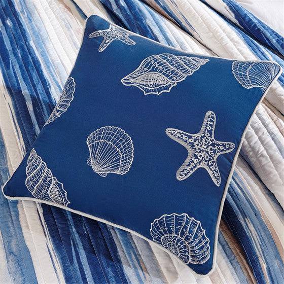 Nautical Quilt Set Navy Blue Marina 6PC - Nautical Quilts - Quahog Bay Bedding