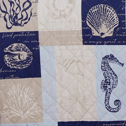 Universal V Berth Nautical Seascape Patchwork Quilt Set 3PC - Quahog Bay Bedding