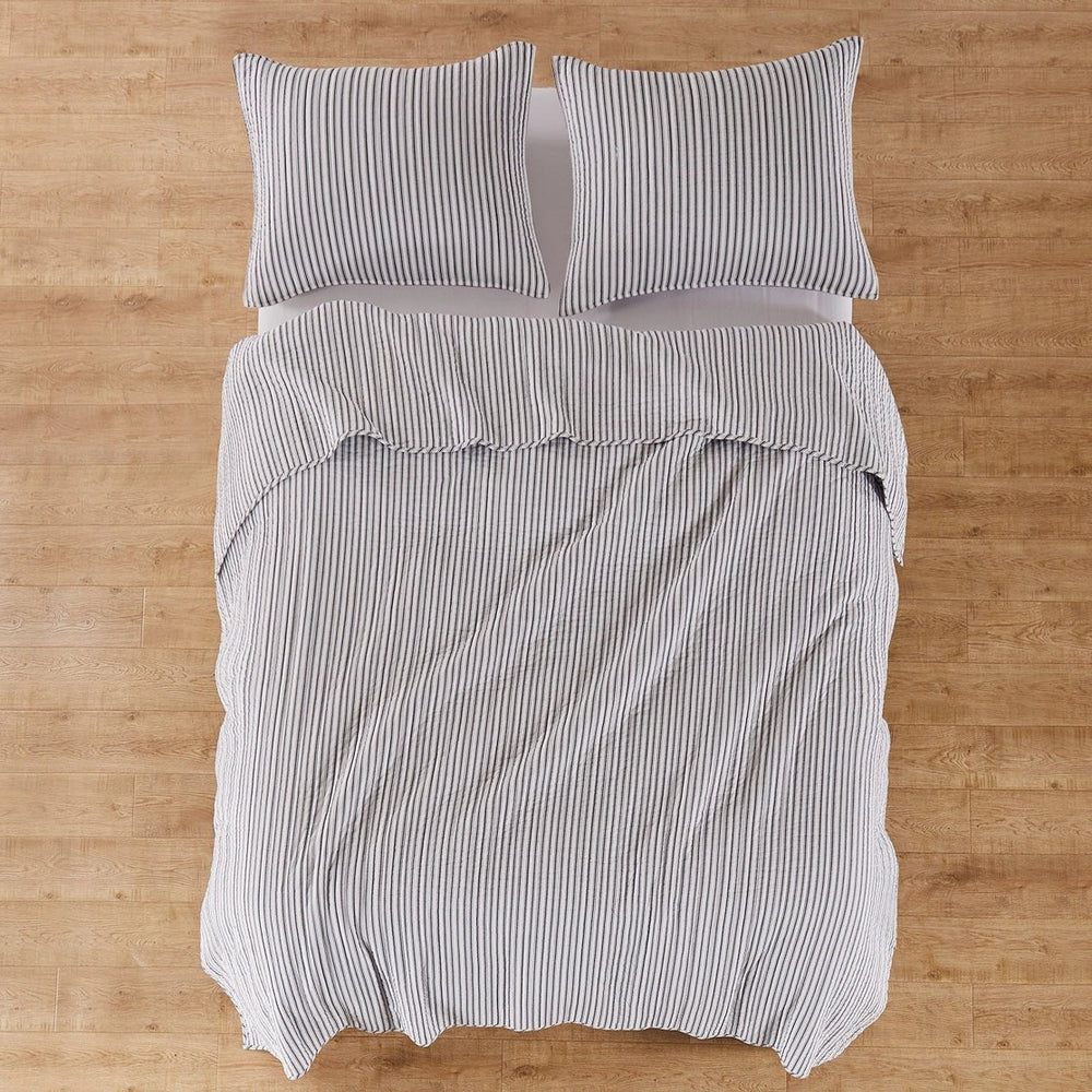 Universal V Berth Tobago Stripe Reversible Boat Quilt Set - Boat Bedding - Quahog Bay Bedding