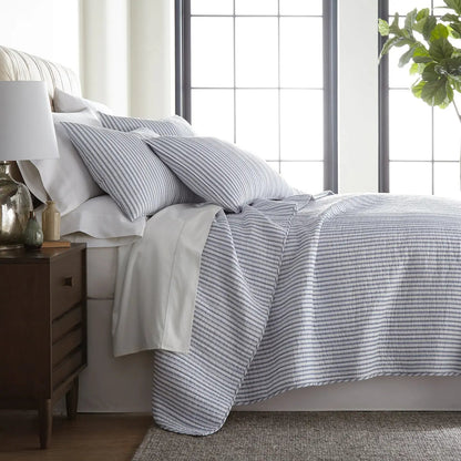 Universal V Berth Tobago Stripe Reversible Boat Quilt Set - Boat Bedding - Quahog Bay Bedding