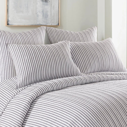 Universal V Berth Tobago Stripe Reversible Boat Quilt Set - Boat Bedding - Quahog Bay Bedding