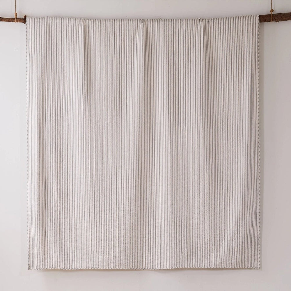 Universal V Berth Tobago Stripe Reversible Boat Quilt Set - Boat Bedding - Quahog Bay Bedding