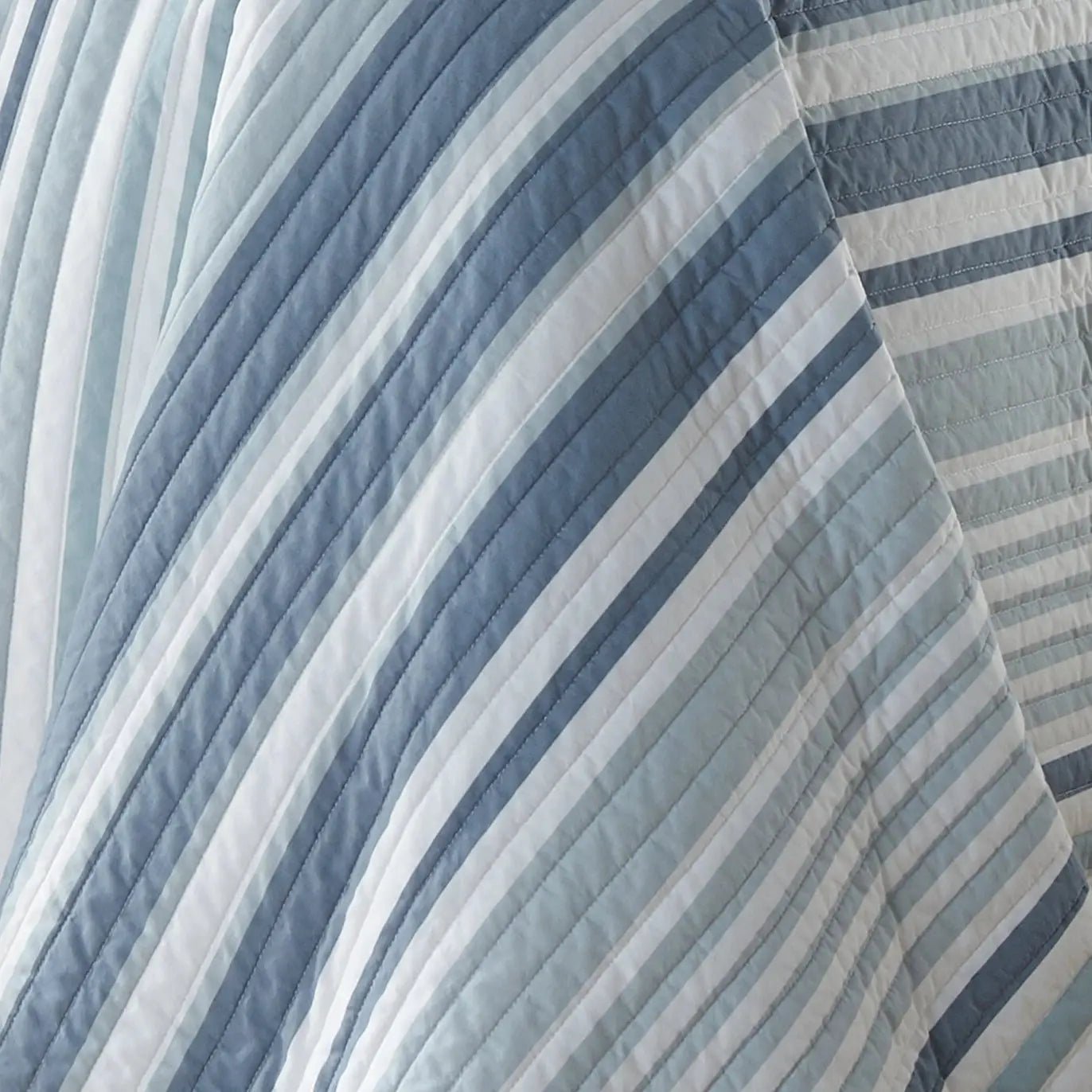 Truro Quilt Set - 100% Cotton Beautiful Coastal Bedding Set - Blue - Quahog Bay Bedding