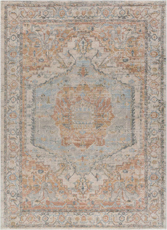 Vaeda Blue & Beige Thick Luxe Rug - Quahog Bay Bedding