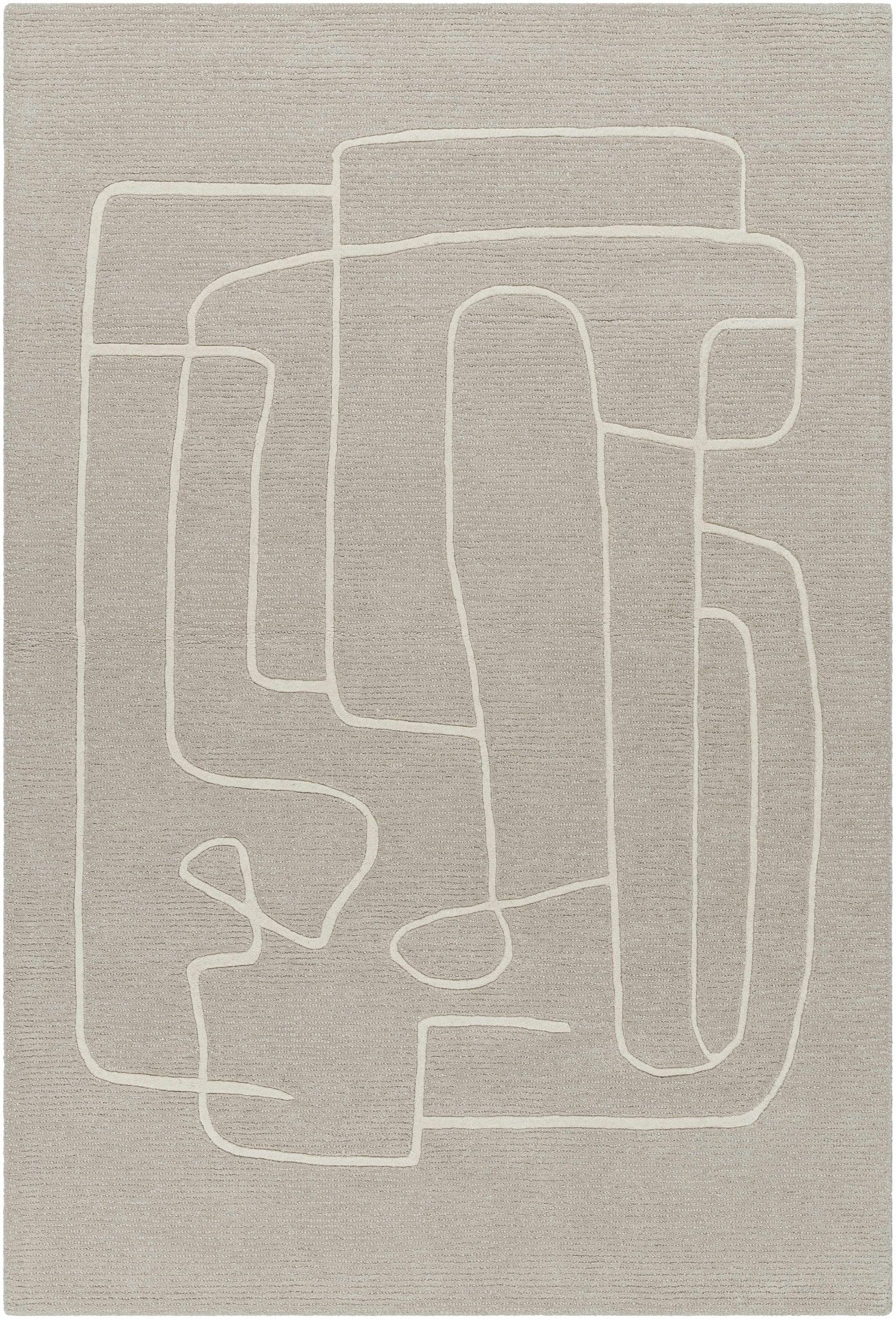 Vatsa Gray Abstract Area Rug - Quahog Bay Bedding