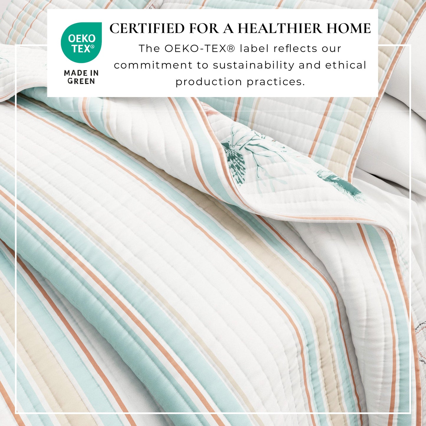 Coastal Coral Cotton Quilt Set - St. Augustine Collection