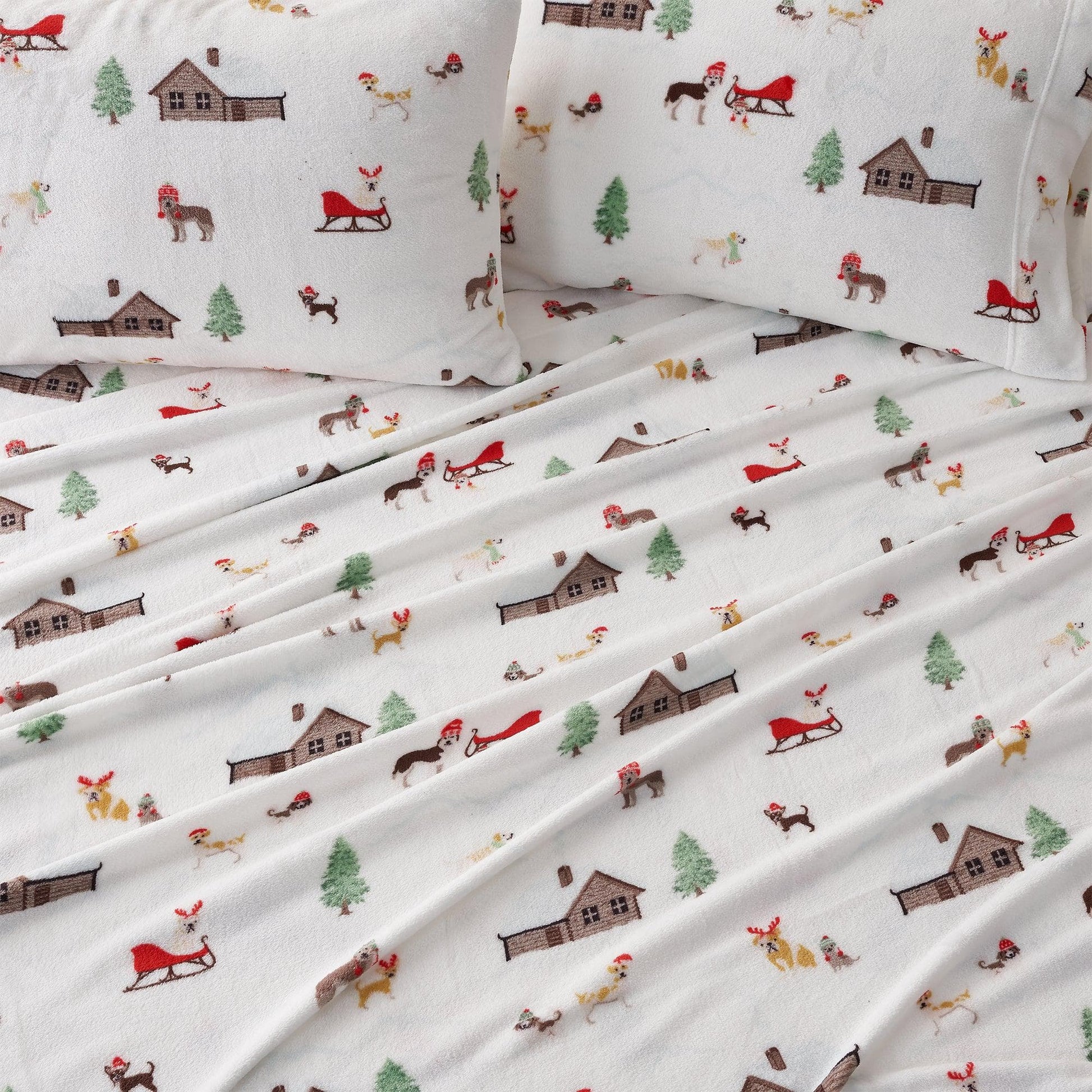 Velvet Luxe Printed Plush Sheet - Winter & Christmas Themed Bedding - Quahog Bay Bedding