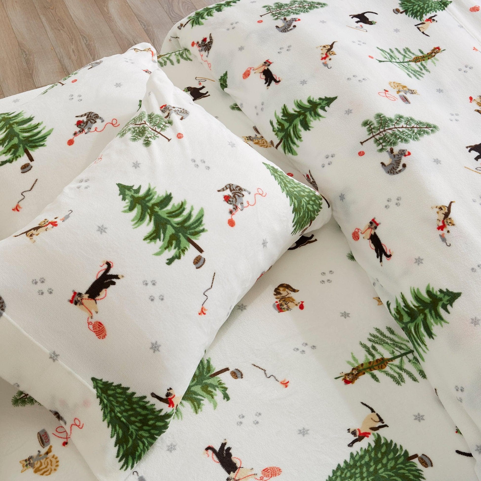 Velvet Luxe Printed Plush Sheet - Winter & Christmas Themed Bedding - Quahog Bay Bedding