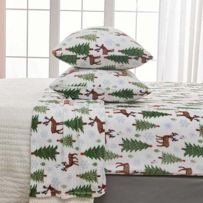 Velvet Luxe Printed Plush Sheet - Winter & Christmas Themed Bedding - Quahog Bay Bedding