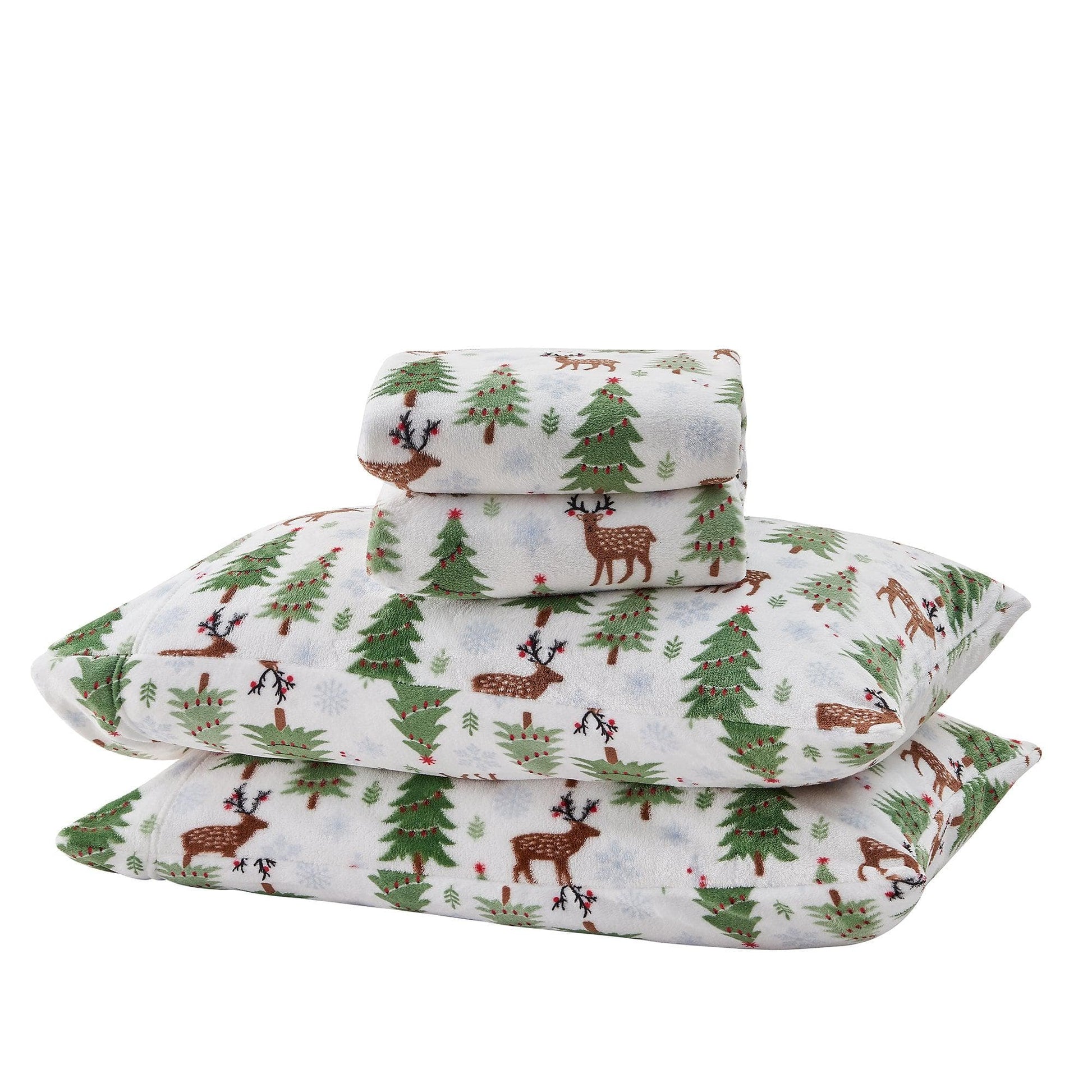 Velvet Luxe Printed Plush Sheet - Winter & Christmas Themed Bedding - Quahog Bay Bedding
