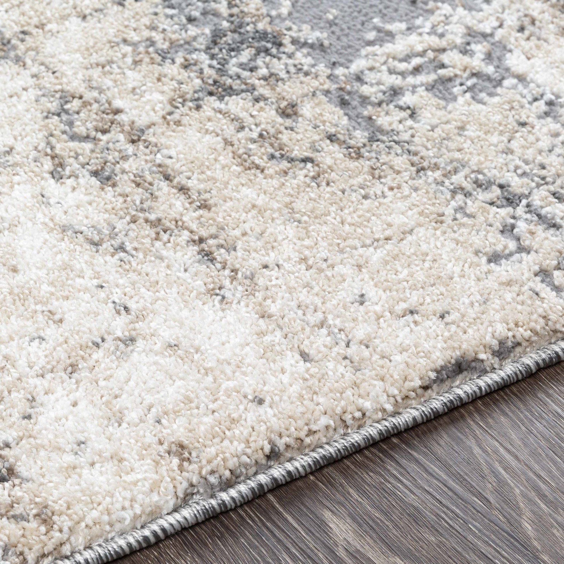 Vesper Textured Beige & White - Plush Area Rugs - Quahog Bay Bedding
