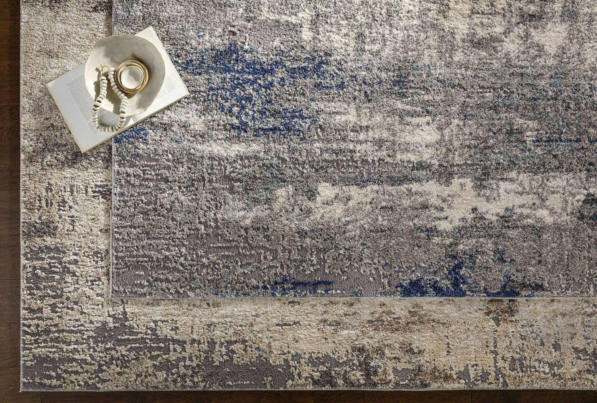 Vesper Textured Beige & White - Plush Area Rugs - Quahog Bay Bedding