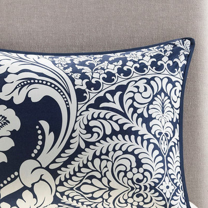 Vienna 7 Piece Cotton Printed Comforter Set - Indigo - Quahog Bay Bedding