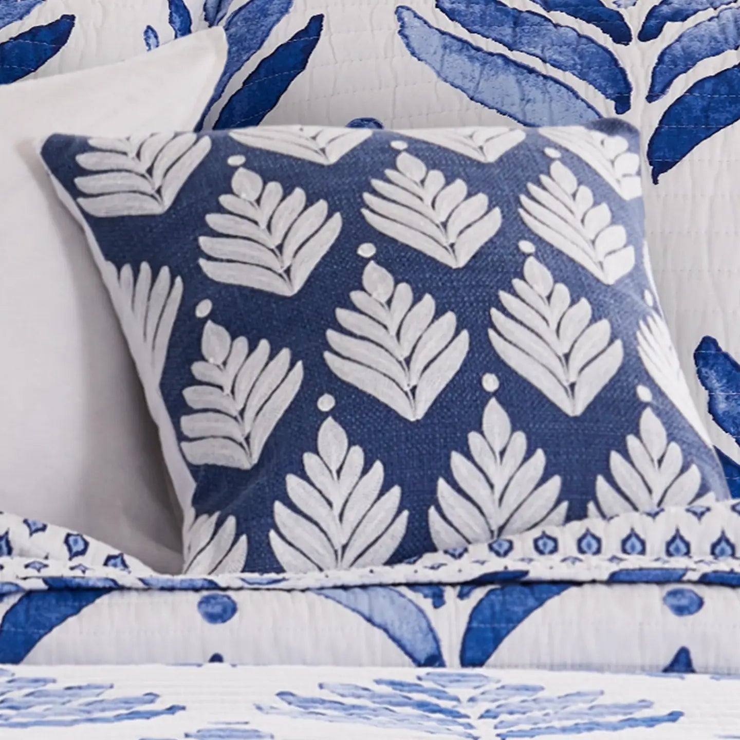 Vintage Blossom Leaves Pillow - Quahog Bay Bedding