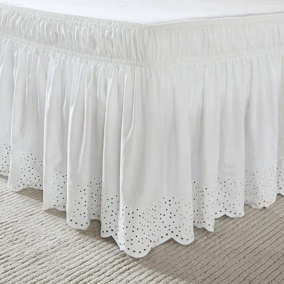 Vintage Eyelet Bed Skirt - Floral Bed Skirts - Quahog Bay Bedding
