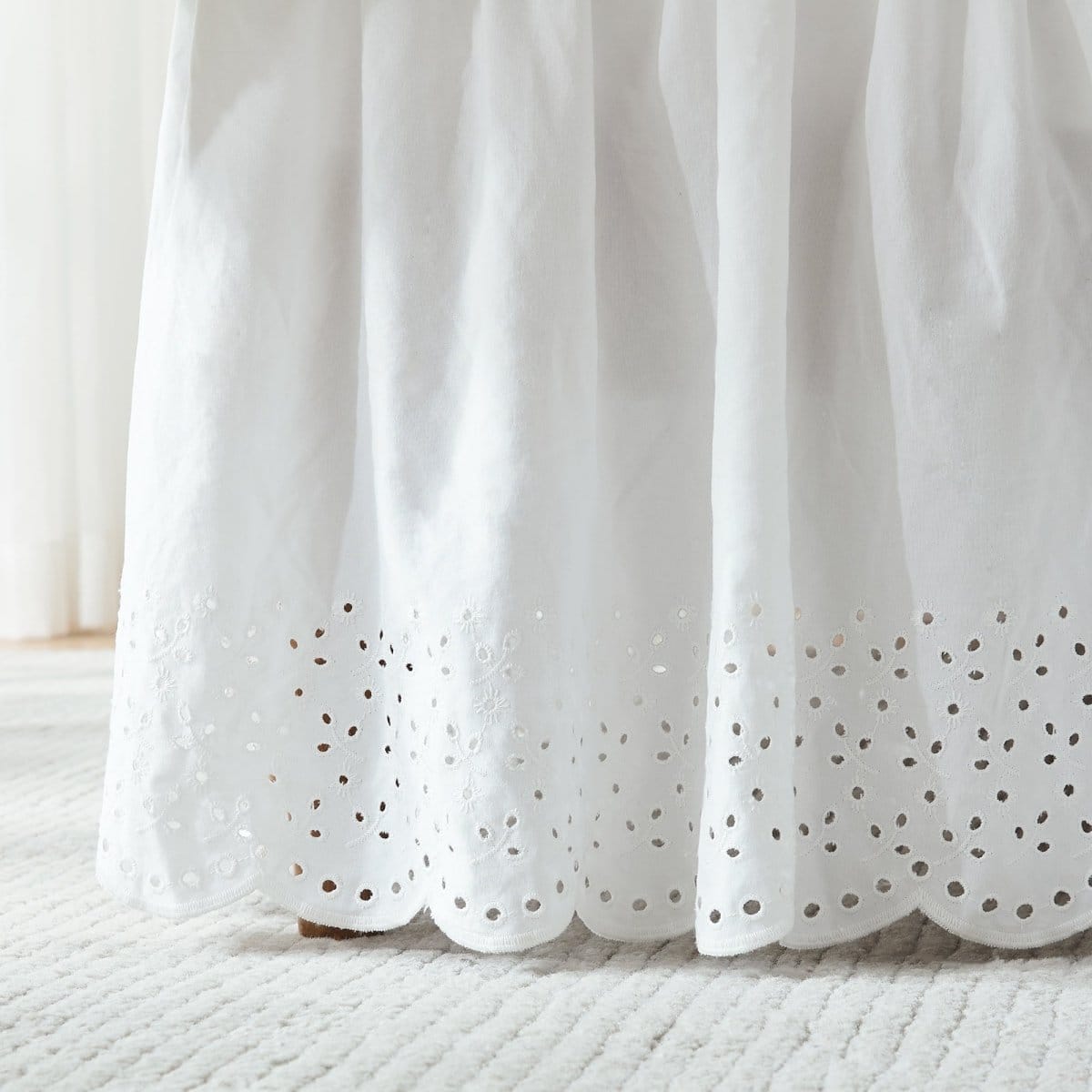 Vintage Eyelet Bed Skirt - Floral Bed Skirts - Quahog Bay Bedding