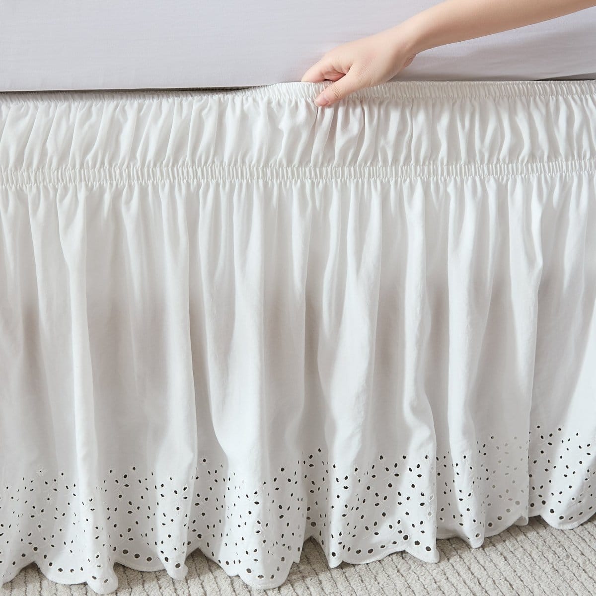 Vintage Eyelet Bed Skirt - Floral Bed Skirts - Quahog Bay Bedding