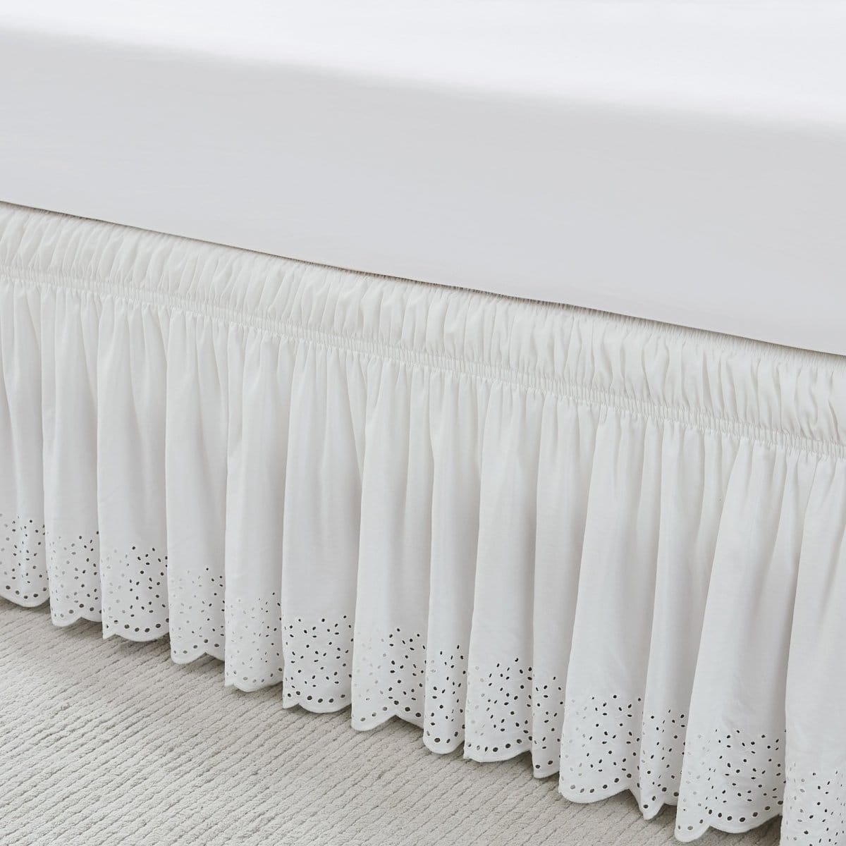 Vintage Eyelet Bed Skirt - Floral Bed Skirts - Quahog Bay Bedding