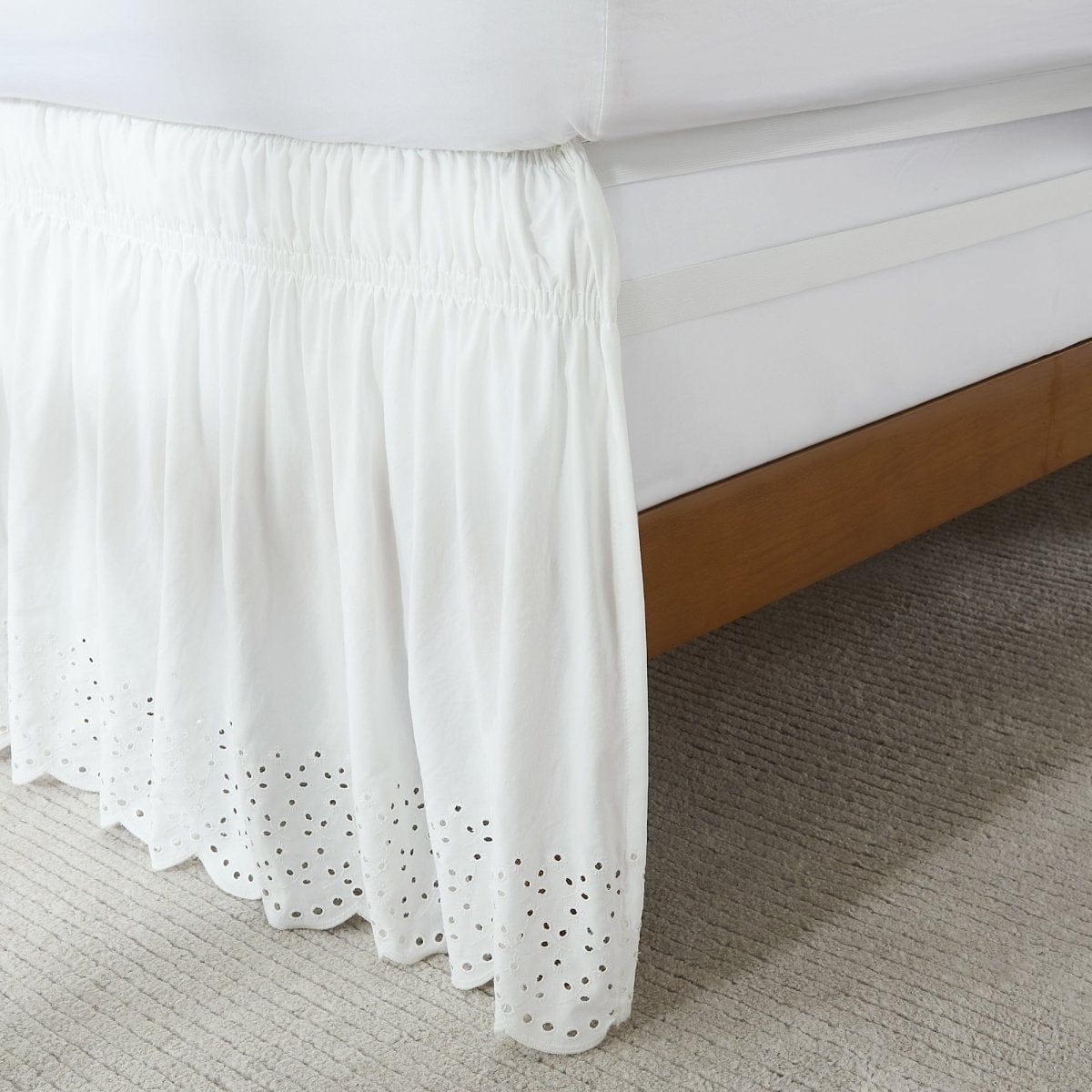 Vintage Eyelet Bed Skirt - Floral Bed Skirts - Quahog Bay Bedding