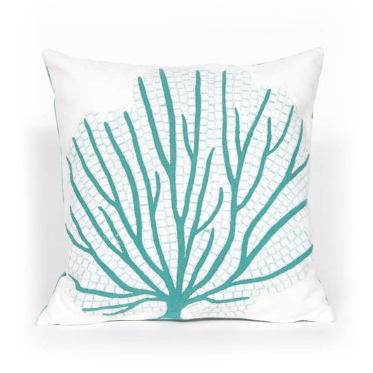 Visions Iii Coral Fan Indoor/Outdoor Pillow 20" x 20" - Quahog Bay Bedding