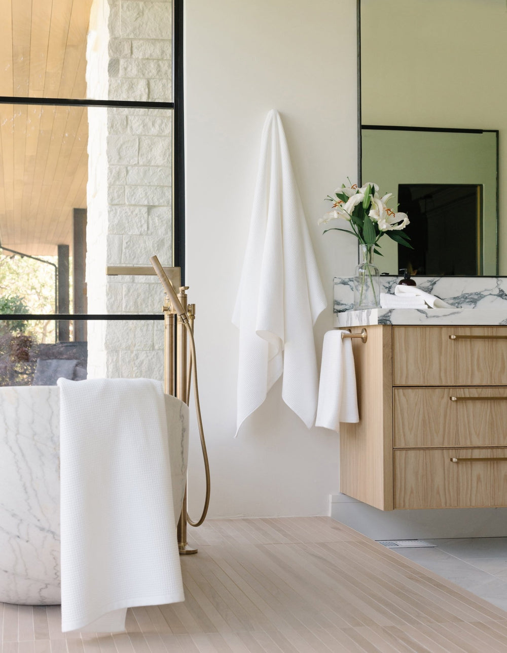 Waffle Bath Sheets - Cotton And Bamboo Blend Bath Sheets - Quahog Bay Bedding