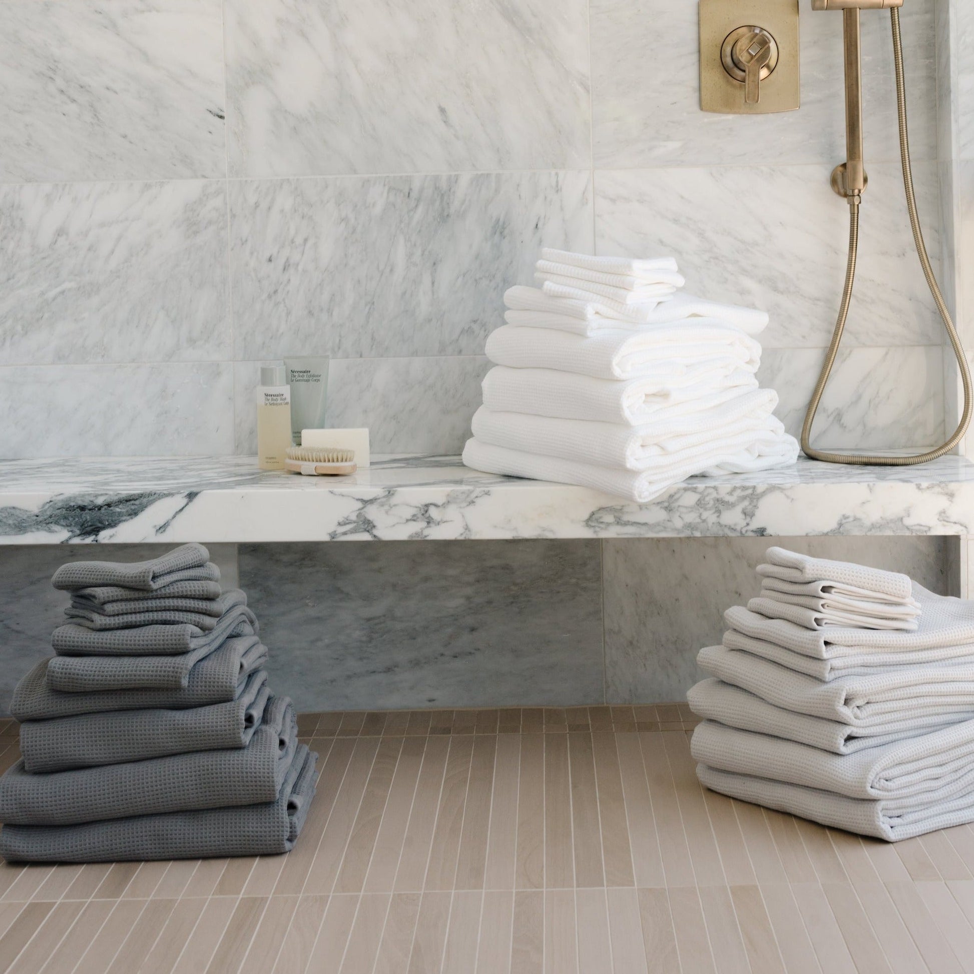 Waffle Bath Sheets - Cotton And Bamboo Blend Bath Sheets - Quahog Bay Bedding