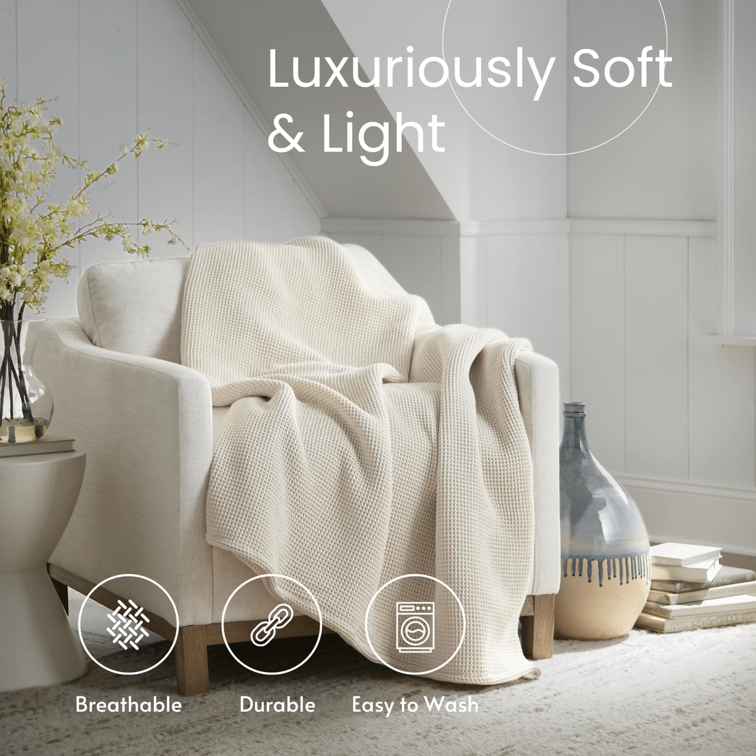 Waffle Knit Blanket - 100% Organic Cotton - Quahog Bay Bedding