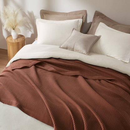 Waffle Weave Blanket | 100% Cotton | Ultra Soft & Lightweight - Quahog Bay Bedding
