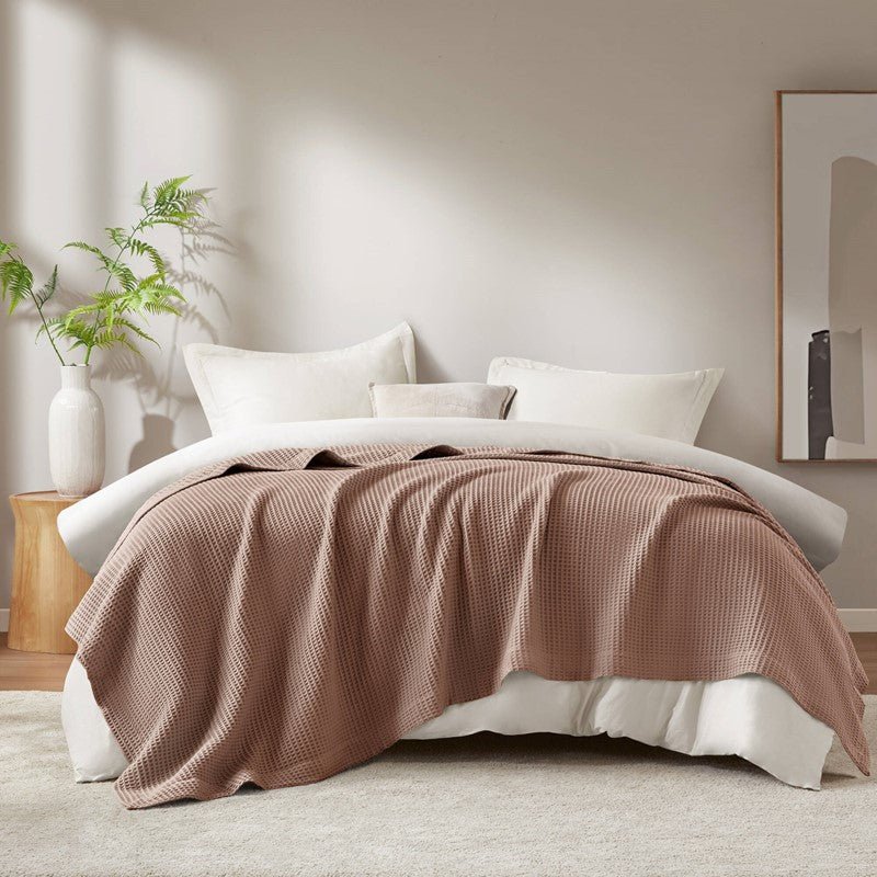 Waffle Weave Blanket | 100% Cotton | Ultra Soft & Lightweight - Quahog Bay Bedding