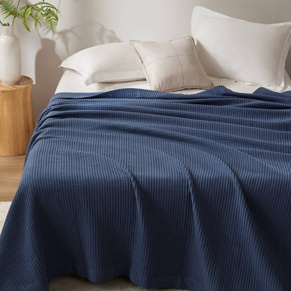 Waffle Weave Blanket | 100% Cotton | Ultra Soft & Lightweight - Quahog Bay Bedding