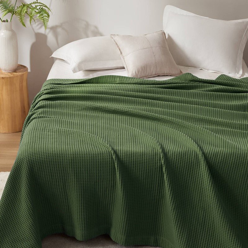 Waffle Weave Blanket | 100% Cotton | Ultra Soft & Lightweight - Quahog Bay Bedding
