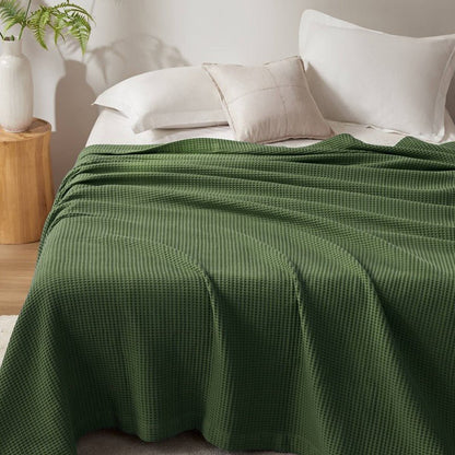 Waffle Weave Blanket | 100% Cotton | Ultra Soft & Lightweight - Quahog Bay Bedding