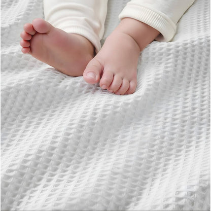 Waffle Weave Blanket | 100% Cotton | Ultra Soft & Lightweight - Quahog Bay Bedding