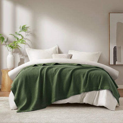 Waffle Weave Blanket | 100% Cotton | Ultra Soft & Lightweight - Quahog Bay Bedding