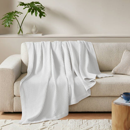 Waffle Weave Blanket | 100% Cotton | Ultra Soft & Lightweight - Quahog Bay Bedding