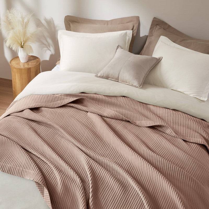 Waffle Weave Blanket | 100% Cotton | Ultra Soft & Lightweight - Quahog Bay Bedding