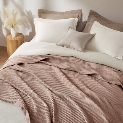 Waffle Weave Blanket | 100% Cotton | Ultra Soft & Lightweight - Quahog Bay Bedding
