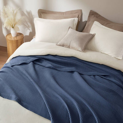 Waffle Weave Blanket | 100% Cotton | Ultra Soft & Lightweight - Quahog Bay Bedding