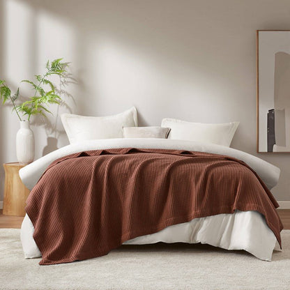 Waffle Weave Blanket | 100% Cotton | Ultra Soft & Lightweight - Quahog Bay Bedding