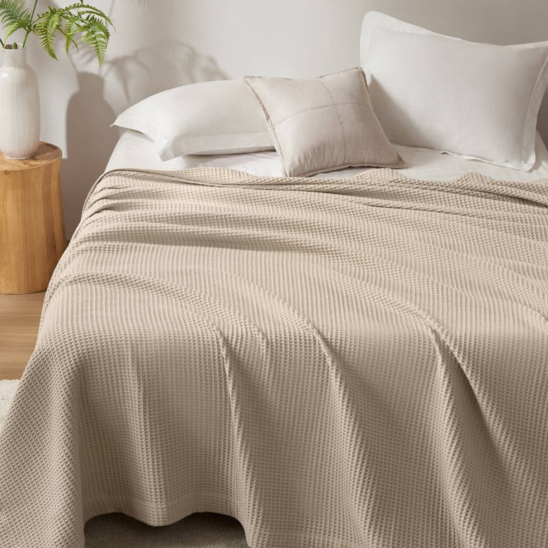 Waffle Weave Blanket | 100% Cotton | Ultra Soft & Lightweight - Quahog Bay Bedding