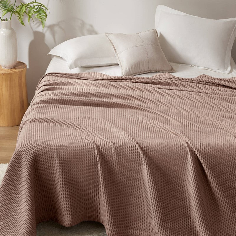 Waffle Weave Blanket | 100% Cotton | Ultra Soft & Lightweight - Quahog Bay Bedding