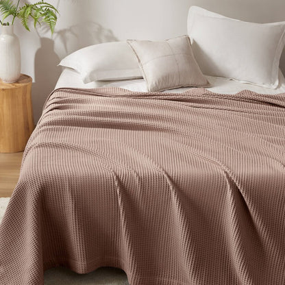 Waffle Weave Blanket | 100% Cotton | Ultra Soft & Lightweight - Quahog Bay Bedding